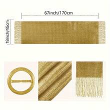 Evening Party, Wedding, Dress Accessory - Elegant Golden And Silvery Thread Shawl - Flat Scarf, Fringe Scarf - Beach And Seaside Play - 銀色 - 查看 5