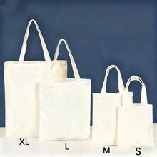 简约自然空白手提帆布袋，可用于绘画、缝纫、贴纸、DIY，也可作为野餐收纳袋、日常考勤手提袋、礼品袋、礼品包装艺术项目使用，适合缝纫爱好者，结构坚固。