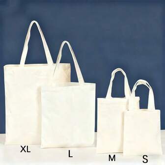 Simple And Natural Blank Hand-Held Canvas Bag, Painting, Sewing, Decal, DiY Canvas Bag, Picnic Packing Bag, Daily Attendance Hand-Held Bag, Gift Bag, Gift Packaging Art Project, Suitable For Sewing Enthusiasts, Sturdy Structure