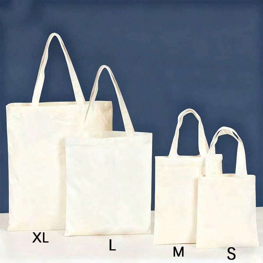 简约自然空白手提帆布袋，可用于绘画、缝纫、贴纸、DIY，也可作为野餐收纳袋、日常考勤手提袋、礼品袋、礼品包装艺术项目使用，适合缝纫爱好者，结构坚固。