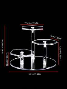 1 chiếc giá trưng bày acrylic cổ điển, hộp trưng bày mô hình mini 3/4/7 tầng, giá đỡ sản phẩm hình bát giác tròn, thích hợp cho mô hình hành động, mỹ phẩm, nước hoa, tượng, trang sức, đồ sưu tầm - Tự đứng, không cần nguồn điện, giá trưng bày mô hình mini, giá trưng bày sản phẩm. - Trong sáng - Xem 13