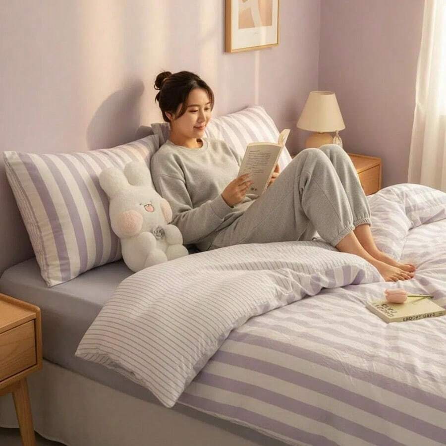 Duvet Covers Sets - Morado + Doble - Juego de 4 piezas - Ver 1