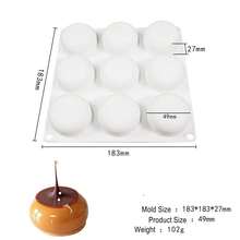 Mostsom Silicone Chocolate Half Round Mold Medium Semi Sphere Silicone Mold,Half Sphere Silicone BaFKing Molds For MaFKing Chocolate, Cake, Jelly, Dome Mousse (Oblate Spheroid A),OblateSpheroidA - 扁球體A - 查看 3