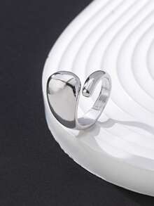 时尚合金水滴元素耳环、戒指、手链、波浪形吊坠项链套装，适合女性日常佩戴、节日、礼物、海滩派对 - 銀色 - 查看 17