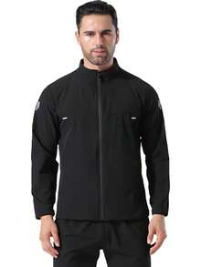 Chamarra ligera para hombre,Las chaquetas casuales elegantes con moderno de tejido elástico,Impermeable y resistente al viento - Blanco - Ver 4