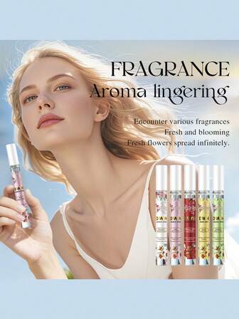 Juego de 5 pulverizadores de aromaterapia sin fuego de 10ML, contiene 5 fragancias diferentes de larga duración, naturales y frescas, encantadoras, ambientador portátil, adecuado para fiestas, reuniones, regalos de cumpleaños para novias