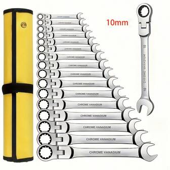 72 齿棘轮扳手，180° 旋转设计，耐用金属工具，适用于汽车、DIY、家庭维修，二合一扳手，坚固的工业工具