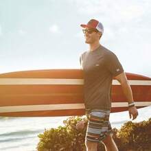 Men's Uv Swim Shirt Short-Sleeve Loose Fit Easy Tee - Granite - View 3