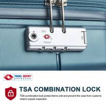 Somago 20" Carry On Luggage And 14" Mini Cosmetic Cases Travel Set Lightweight Polypropylene Suitcase With TSA Lock YKK Zipper Hardside Luggage With Spinner Wheels (2 Piece Set) - Ice Blue - View 5