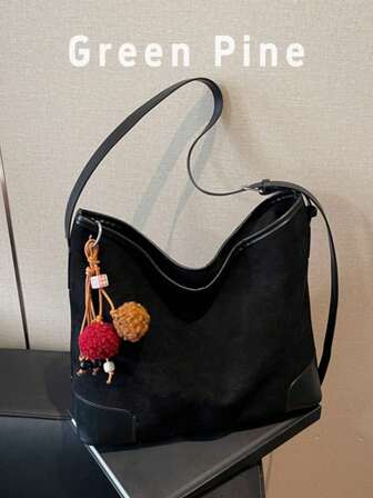 [Vintage Washed Tote Bag - Distressed Hardware Shoulder Bag For Mature Women, Multi-Compartment Water-Resistant, Caramel Brown Minimalist Style, Suitable For Commuting, School, And Casual Outings Year-Round]