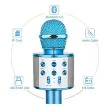 Microfone Karaoke Youtuber Sem Fio Bluetooth Com Caixa Som - Multicolorido - Visão 6
