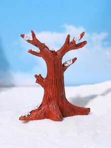 Decoração de Paisagem em Miniatura que Brilha no Escuro, Ornamento Pequeno com Iluminação de 7 Cores, Artesanato Criativo de Resina Árvore de Neve Decoração de Natal, Lâmpada Luminosa com Suporte de Árvore