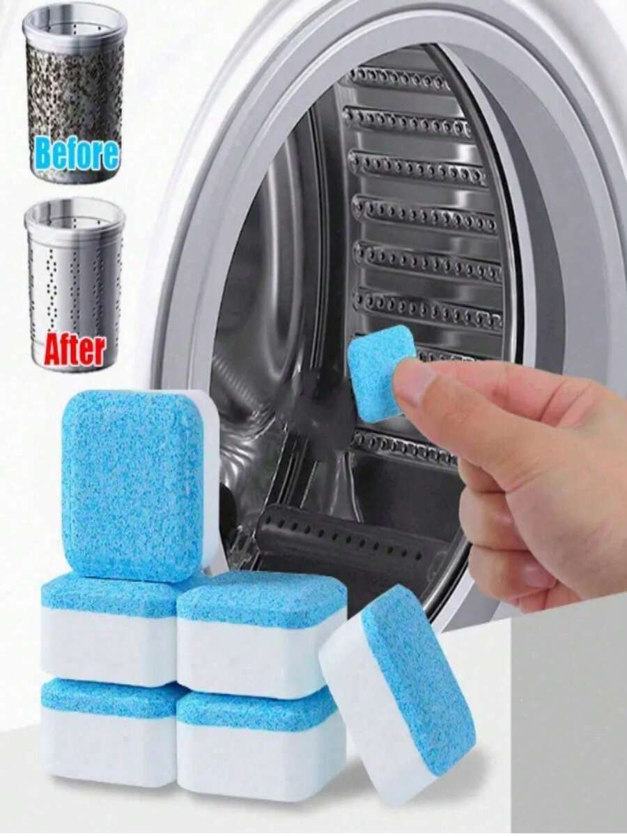 Gói 12/24 viên, chất tẩy rửa và khử cặn máy giặt, viên làm sạch sâu, thích hợp cho máy giặt lồng quay hiệu suất cao và máy giặt cửa trên, khử mùi bể phốt, làm sạch bên trong lồng giặt và gioăng, nhà cung cấp đồ dùng nhà bếp, phòng tắm và gia dụng. - Nhiều màu - Xem 1