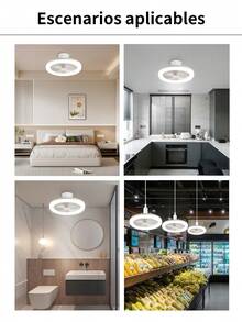 Ventilador de Techo con Luz y Control Remoto de 10.24 Pulgadas,Combinación de Ventilador LED de 50W y Bombilla, Luz LED Regulable, Ventilador Silencioso de 3 Velocidades, Instalación Fácil en Toma E27 para Garaje, Dormitorio, Sala de Estar/Oficina, Cocina, Armario, Almacén, Ático - Blanco - Ver 10