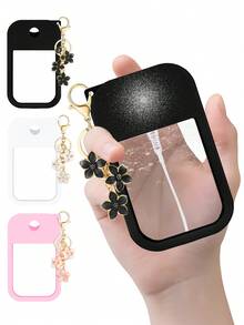 1set/1pc Touchland 1oz (30ml) Hand Sanitizer Spray Bottle Protective Case,26 Flower Letter Pearl Bag Charm Spray Bottle Marker PearlBracelet Design,Easy To Carry For Travel, Can Be Easily Hung On Bags, Keys Or Children's Backpacks, Wear-Resistant, Waterproof, Washable. Silicone Anti-Drop Anti-Collision Protective Case With Keychain Design - Multicolor - View 1