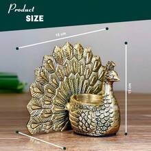 Handcrafted Home Decor Peacock Candle Holder By Exquisite Housewarming Gift And Table Decor Vintage Style Candle Holder For Coffee Table Decor - GoldFinishPeacockCandleHolder - View 3
