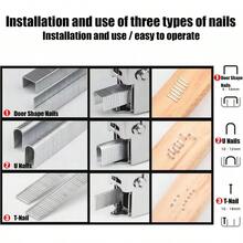 New Staple Gun For Wood 3 In 1 Upholstery Staple With 3000 Staples Manual Heavy Duty Staple Gun With For Furniture Carpet Carpentry DIY Wire Decoration Orange - Orange - View 5