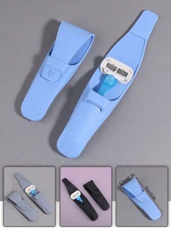 Förvaringslåda för silikonrakapparat, bärbart mjukt gummiskydd för rakapparat, skyddsöverdrag för manuell rakapparat, skyddsöverdrag för rakapparat för män, skyddsöverdrag i silikonläder, skyddsöverdrag för rakapparat och vattentätt silikonmaterial, för resor och hemmabruk