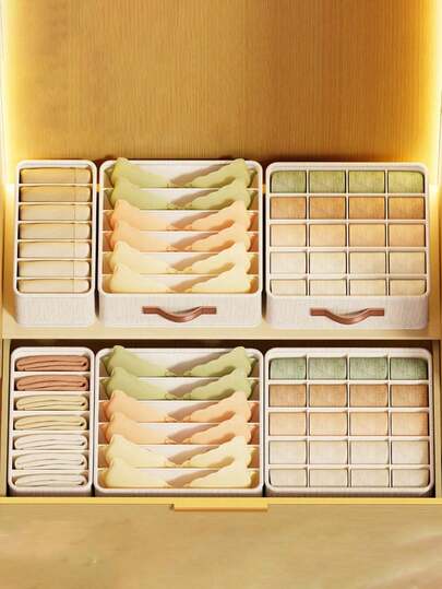 Underwear & Socks Drawer Organizer, Divider Underwear Storage Box 6/7/20 Compartments, Fabric Divider, Dresser Drawer Organizer, Storage Box For Socks, Underwear, Handkerchiefs, Ties. Under Bed Storage Box, Storage Container