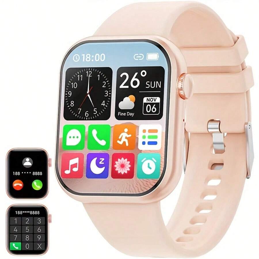 Hwagol 2026 Upgraded Smart Watch (Call/Answer Calls), 1.85-Inch Display, 230mAh Battery Capacity, Unisex, Fitness Tracker, Multiple Sports Modes, Step & Calorie Counter, Sleep Monitoring Watch, Compatible With Android And
