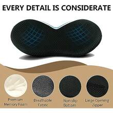 Car Seat Cushion Memory Foam Lumbar Support Sciatica And Lower Back Relief Road Trip Essentials For Driving - Black - View 6