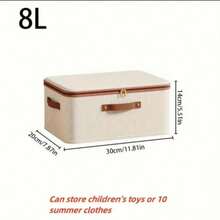 1/2 paquetes de cestas de almacenamiento con tapa con cremallera, cajas de almacenamiento con tapa de tela plegables, lavables, organizador de estantería de armario, contenedor con asas, caja de almacenamiento plegable y portátil para dormitorio, organizador de ropa y edredón a prueba de polvo, para debajo de la cama (Beige) - Beis - Ver 20