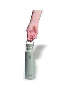 Hydro Flask Flex Cap 男女通用运动水壶，吸汗轻便，坚固耐用，易于清洗，防漏，用途广泛，适合户外、学校等场所，灰色/绿色，21盎司，S21CSX374 - 灰綠色 - 查看 3