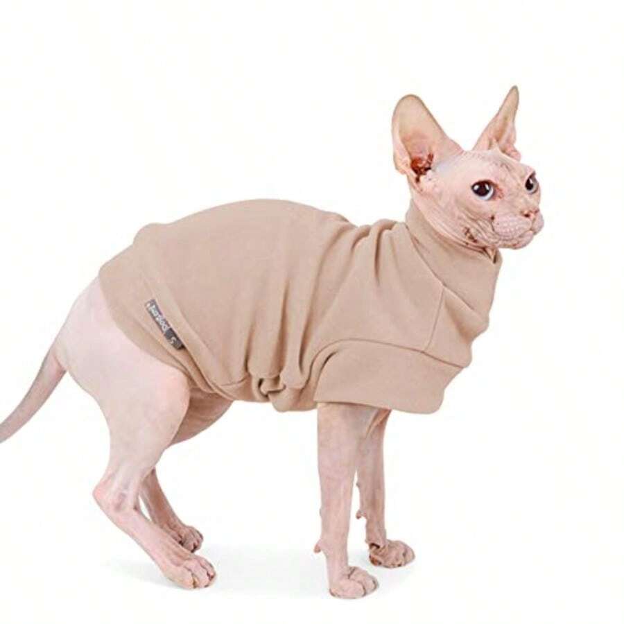 YSudadera de forro polar para perros pequeños Sudaderas con capucha para clima primavera suave chaleco engrosamiento calido para gatos cachorros ropa sueter de invierno sudadera para mascotas Pijamas para perros pequeños gatos cachorros pequeño beige - Beis - Ver 1