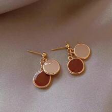 1 Pair Maillard High-End Earrings - Minimalist Light Luxury Dangles, Elegant Niche Design Studs - Đầy màu sắc - Xem 5