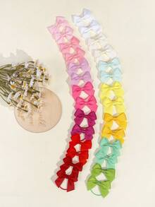 20/40/60pcs Mini Bow Hair Ties For Baby Girls - Soft Comfortable Matte Color Series Hair Ties Cute Fashionable Hair Accessories For Daily Wear - Multicolor - View 4