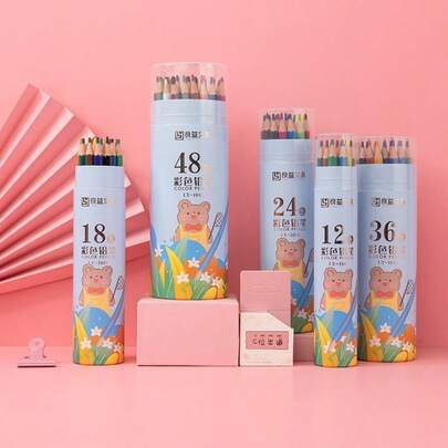 12 st/set med livfulla färgpennor - slät kärna för konstteckning, målarböcker och skissning, bärbar tubförpackning för hem/kontor/pyssel och juldekorationsprojekt