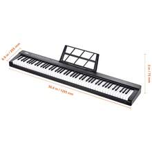 Teclado de piano digital de 88 teclas, semipesado, de tamaño completo, eléctrico, portátil - Negro - Ver 10