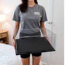 Transparent Acrylic Display Case, 50 Size Options Available, DIY Assembly, Suitable For Models, Building Blocks, Crafts, Souvenirs Display And Dust Protection - 5mm Black PVC Base - View 6