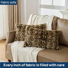 Cheetah Print Faux Fur Fluffy Pillowcases,Pl 11ush Soft Throw Pillow Covers, Fuzzy Decorative Leopard Print Pillow Cases, Furry Brown Leopard Cushion Covers For Couch Sofa-18x18 Inch Set Of 2,18inchx18inch(Packof2),BrownLeopardPrint - BrownLeopardPrint - Xem 6