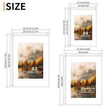 1/3pcs, 30x40cm/A4/A3 Wooden Photo Frame, White Solid Wood Frame, Memory Collage Frame, Simple White, Wooden Texture, Home Wall Decor Frame, Art Work Display Frame, Poster Frame, Classic Frame - White - View 8