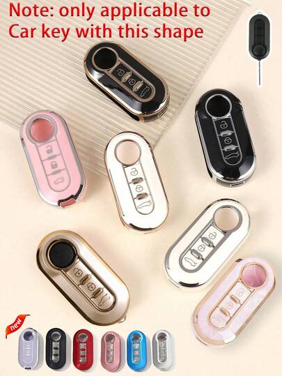 Funda de llave de TPU suave para Fiat, bolsa de llave adecuada para la llave plegable de 3 botones de Fiat, cubierta protectora de material TPU, anti-arañazos, anti-caída + 0.1 mm ultra delgado, ultra silencioso | Ajuste preciso de 3 botones para el modelo de automóvil, anti-caída, resistente al desgaste, diseño portátil, protección de señal de 360°, recubrimiento anti-huellas dactilares, mantiene como nuevo [Consulte la página de detalles para conocer los modelos compatibles]