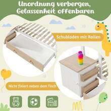 Loft Bed, Children's Bed 90x200 Cm Made Of Solid Wood With Drawers And Removable Bedside Table - White Floor Bed, Mattress Not Included - White 2 - View 6