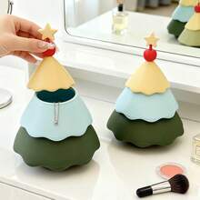 1pc Christmas Tree Jewelry Storage Box, High-End Bedroom Vanity Tabletop Earring Necklace Organizer - One Size - View 3