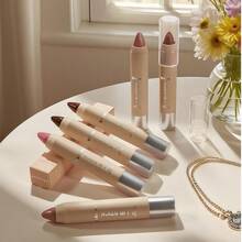 Fit Colors 1pc Pearlescent Pointed Lipstick Pen, Chameleon Waterproof Metallic Pearlescent Lipstick Liner Pencil To Define Lips, Suitable For Daily Wear, Christmas, Parties, Stage Makeup, Cosplay - 彩色 - 查看 9