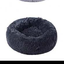 Calming Donut-Shaped Pet Bed For Small Dogs, Plush Round Dog Bed, Anxiety Relief, Waterproof & Anti-Slip - Dark Gray - View 8