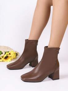 New Fashionable, Exquisite, Independent Short Boots - Burgundy - View 17