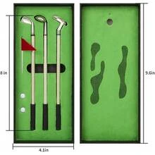 Juego de bolígrafos de golf, mini bolígrafo de pelota de golf, regalo de golf superior con verde, 3 bolígrafos de palos de golf con bolas y bandera - 1 - Ver 5