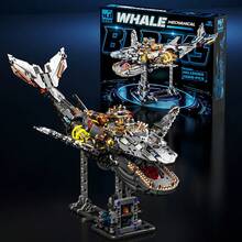 687pcs Mechanical Shark Building Blocks Set - Full Articulation, Interactive Linkage System, With LED Lights | Advanced Assembly Toy Suitable For Teens And Adults - Multicolor - View 12