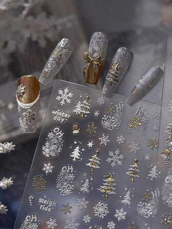 1 Piece Of Crystal Diamond Nail Art Luxury Sticker Hot Selling Small Fresh Nail Charm Sticker Cute Apple Christmas Tree Nail Art Sticker DIY