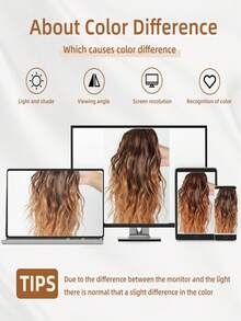 卷发马尾接发 14 英寸爪形抽绳马尾假发片 中棕色混合漂白金高马尾接发片 人造纤维 - 彩色 - 查看 10