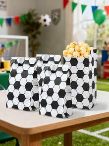 50/100 unidades Bolsas de papel para palomitas de maíz con diseño de fútbol, bolsas de regalo con temática de fútbol, bolsas para alimentos, bolsas para hornear en la cocina, bolsas de regalo multifuncionales, decoraciones de cumpleaños con temática de fútbol, suministros para fiestas del día del partido de fútbol, contenedor reutilizable para aperitivos para ver la Copa Mundial y la Liga de Campeones, regalos para fans de fútbol, regalos para amantes del fútbol - fútbol americano - Ver 8