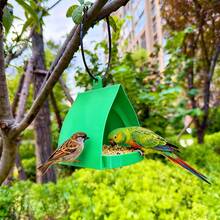 1个带防雨顶棚和易于安装的种子托盘的悬挂式喂鸟器 - 耐用塑料户外鸟屋，适用于红雀、蜂鸟、雀类 - 无需用电，花园野生动物喂食站，户外喂鸟器，自然环境，易于安装设计