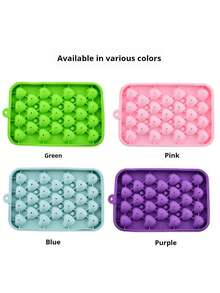 1 pezzo Vassoio per cubetti di ghiaccio in silicone da 25 celle, stampo per cubetti di ghiaccio a forma di cuore, stampo per palline di ghiaccio piccole, stampo per cubetti di ghiaccio per whisky, stampo per cubetti di ghiaccio alla frutta con coperchio, stampo per sapone fatto a mano a forma di uva, stampo per cubetti di ghiaccio per uso domestico, adatto per uso familiare estivo, stampo per cubetti di ghiaccio per frigorifero, congelamento, feste, viaggi, matrimoni, compleanni, cucina, conservazione, all'aperto, forniture per il Ringraziamento, stampo per cubetti di ghiaccio, macchina per il ghiaccio, accessorio da cucina - Multicolore - Visualizzare 3