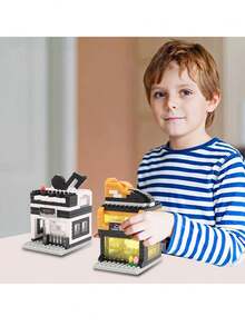 Mini City Store Building Block Set, Construction Toy Model, Develop Hands-On Ability, Home Office Decor, Reward Gift, Birthday Gift