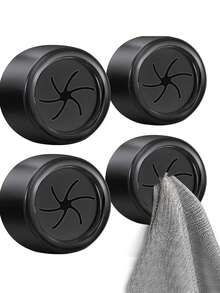 Móc tròn cho phòng tắm, nhà bếp, tủ - Nhựa hiện đại - Móc treo áo choàng và khăn tắm - Dễ dàng lắp đặt treo tường - Không cần khoan - Hoàn thiện đánh bóng - màu đen - Xem 4